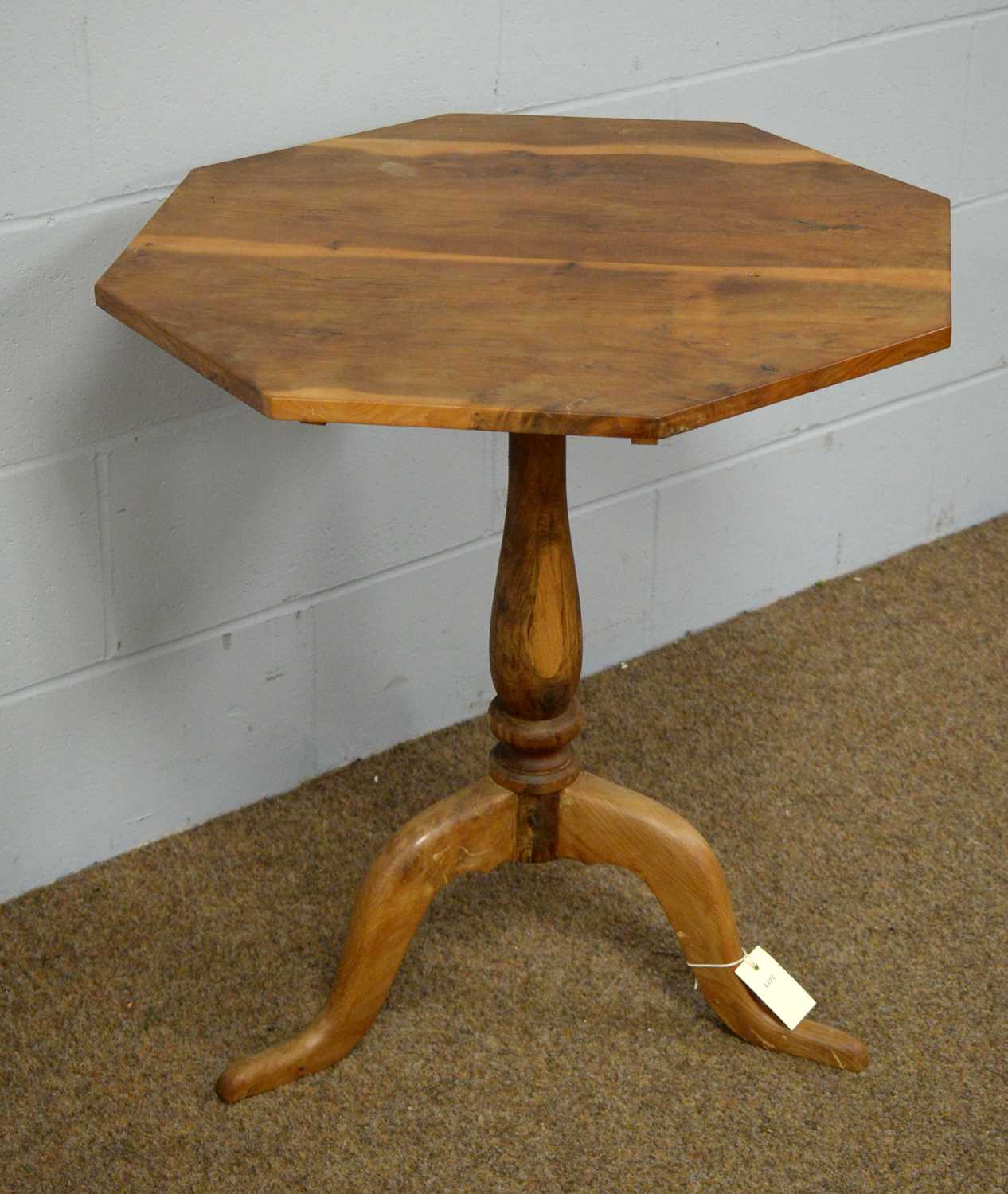 A 20th Century yew wood tripod table. - Image 2 of 2