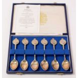 A limited-edition set of six 'The Royal Spoons' by Franklin Mint.