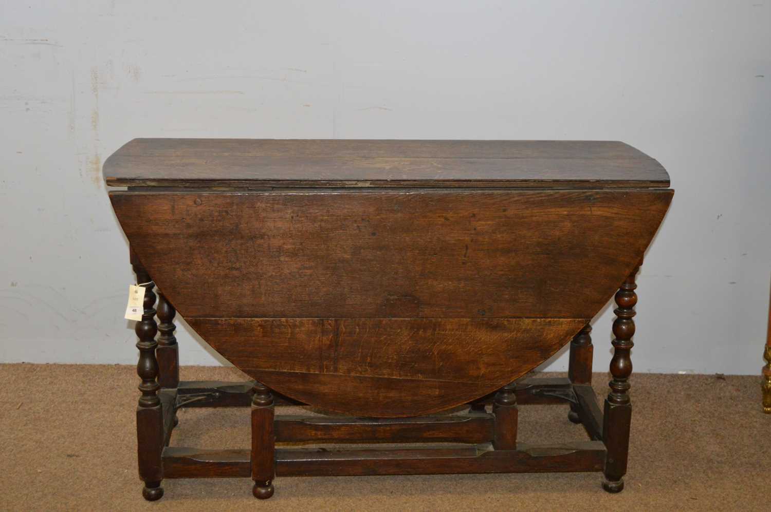 19th C oak gateleg table. - Image 2 of 2