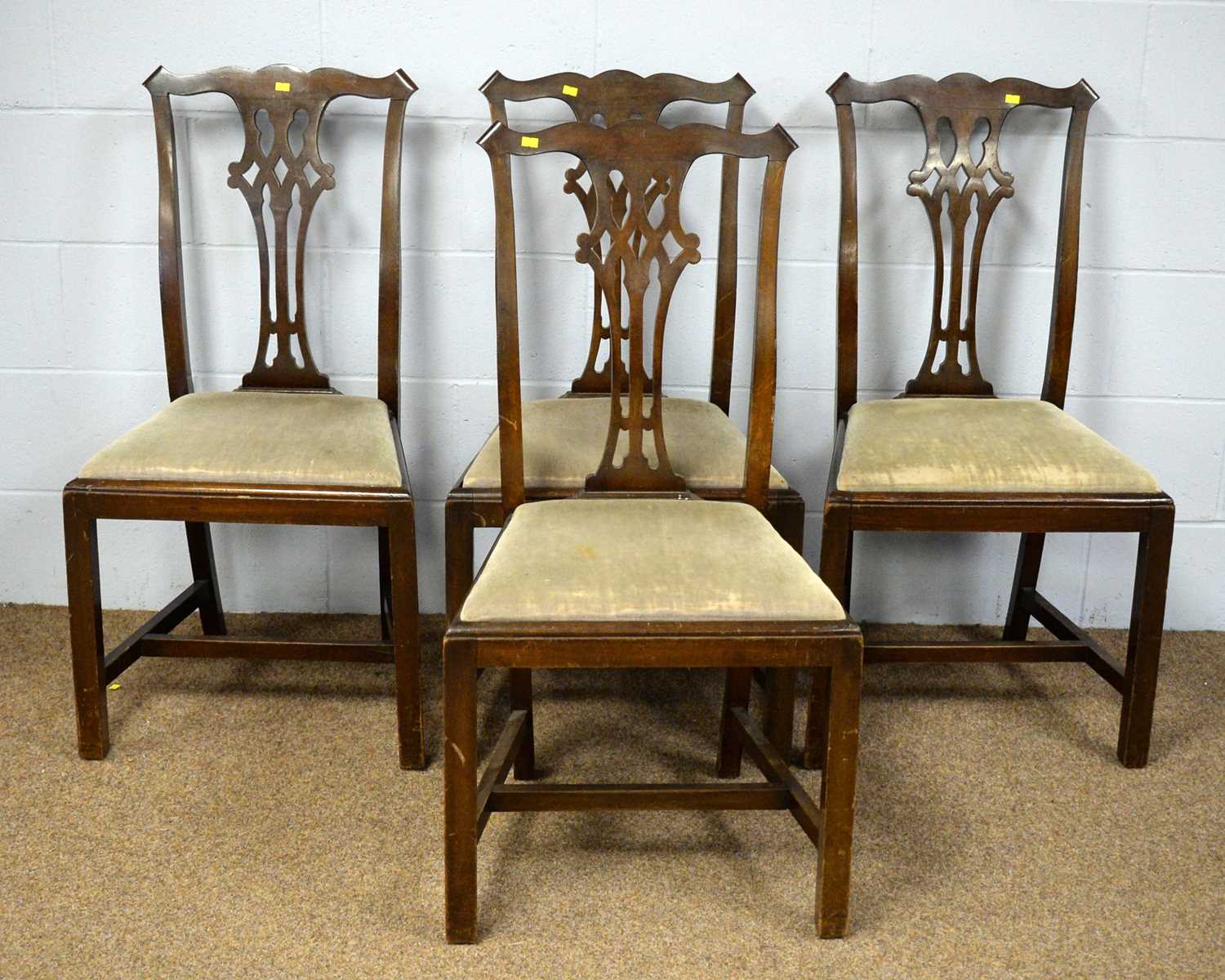 A set of four 20th Century George III style dining chairs.