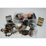 A collection of vintage and modern costume jewellery.