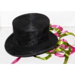 Black felt top hat