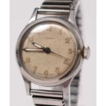 A gentleman's 1940s stainless-steel Longines wristwatch.