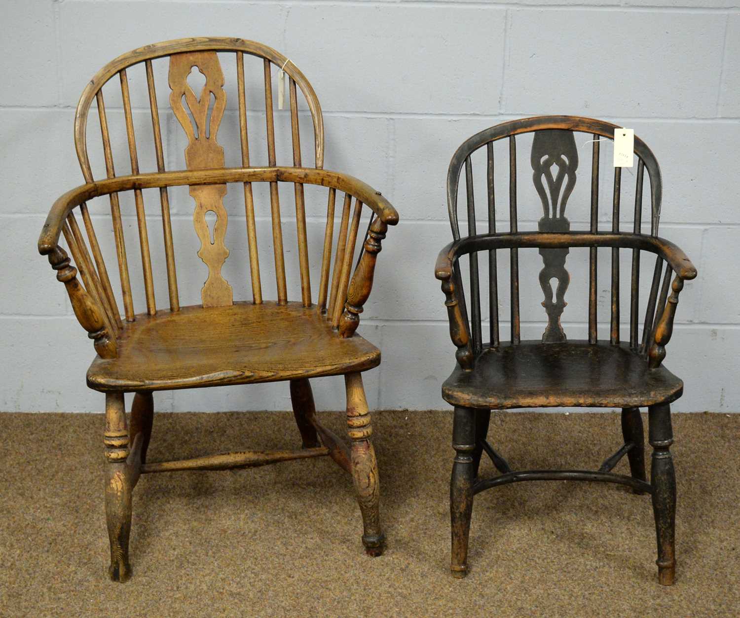 Windsor chair; and a child's Windsor chair.