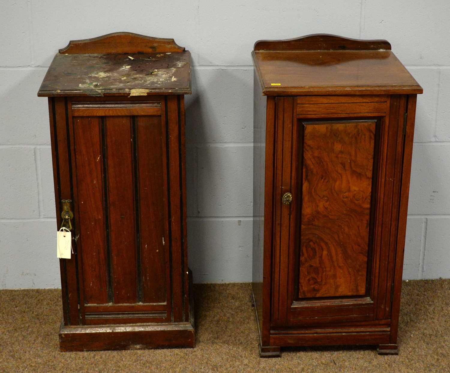Two mahogany bedside cabinets.