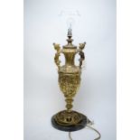 Early 20th century gilt metal table lamp