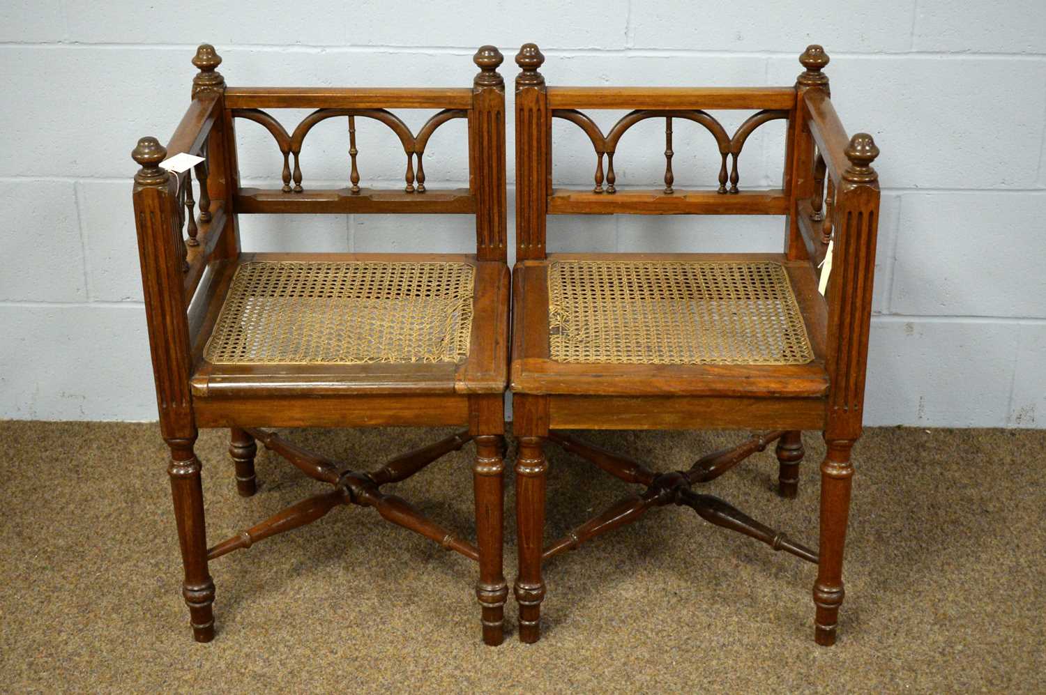 A pair of late 19th Century corner chairs.