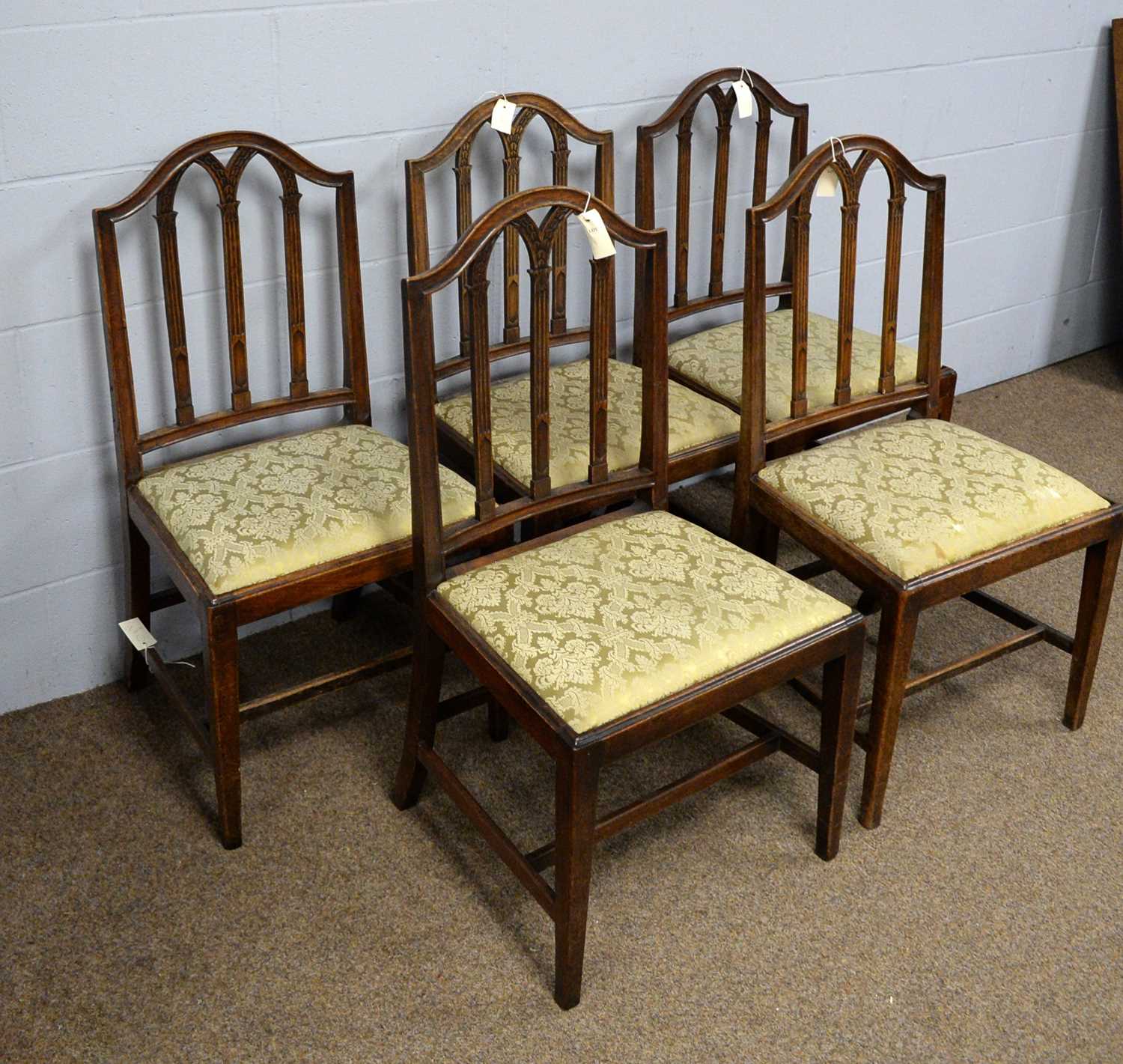 A set of five 19th Century mahogany dining chairs. - Image 2 of 2