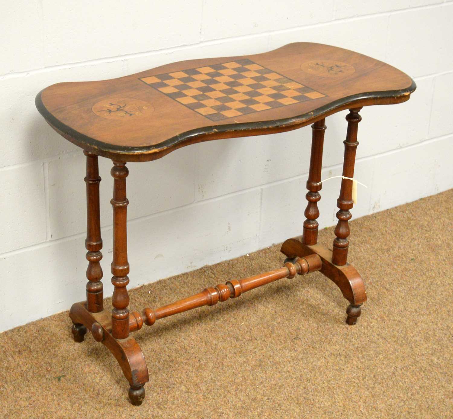 A Victorian walnut and inlaid games table - Image 2 of 2