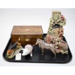 Selection of decorative items including animal figures