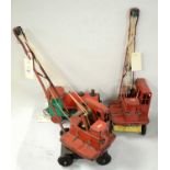 Two Tri-Ang Jones KL 44 model cranes and another