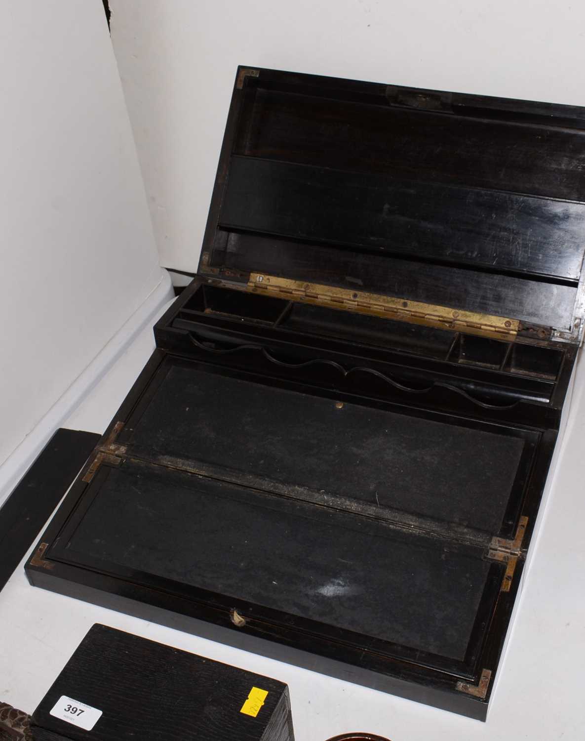 Early 20th Century lacquered writing box and other items - Image 3 of 3