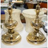 Pair of brass table lamps