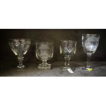 Selection of four Masonic glasses