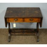 A 20th Century burr walnut side table.