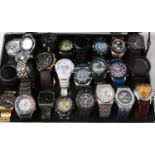 A collection of gentlemen's sports wristwatches.