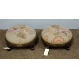 A pair of Victorian mahogany footstools.