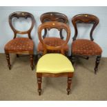 Two pairs of Victorian mahogany dining chairs.