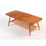 Ercol: a light elm and beech 'Windsor' Model 459 occasional coffee table.