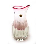 Bohemian heavy glass vase.