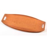 Teak two-handled tray.