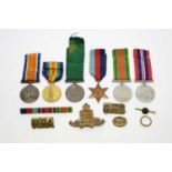 A pair of First World War General Service Medals and other items