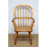 19th C child's oak Windsor armchair.