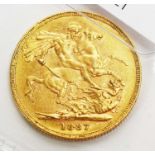 A Queen Victoria Australian gold sovereign,