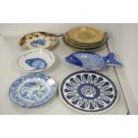 Selection of decorative plates and other items