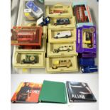 Selection of Lledo and other die-cast model cars / Selection of collectors cards.