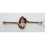 An ametrine brooch,