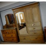 Victorian dressing chest; and a similar style wardrobe.