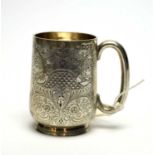 An Edwardian silver christening cup