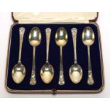 A set of six silver coffee spoons