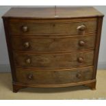 Early 19th Century mahogany bowfront chest of drawers.