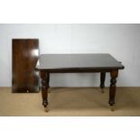 Victorian stained hardwood extending dining table.