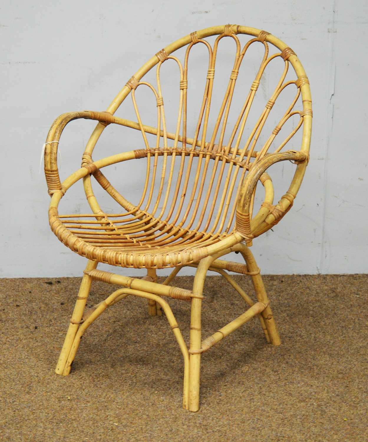 A vintage bamboo conservatory chair.