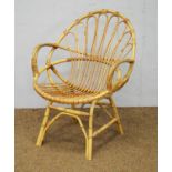 A vintage bamboo conservatory chair.