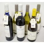 Selection of seven bottles of wine