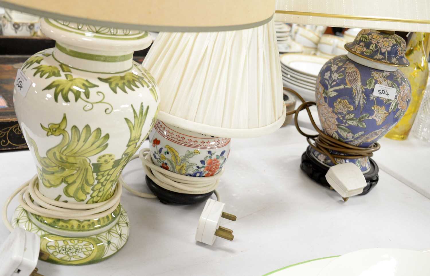 Selection of three table lamps