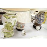 Selection of three table lamps