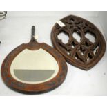 Two carved wood wall mirrors