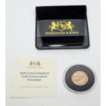 An Elizabeth II gold uncirculated sovereign,