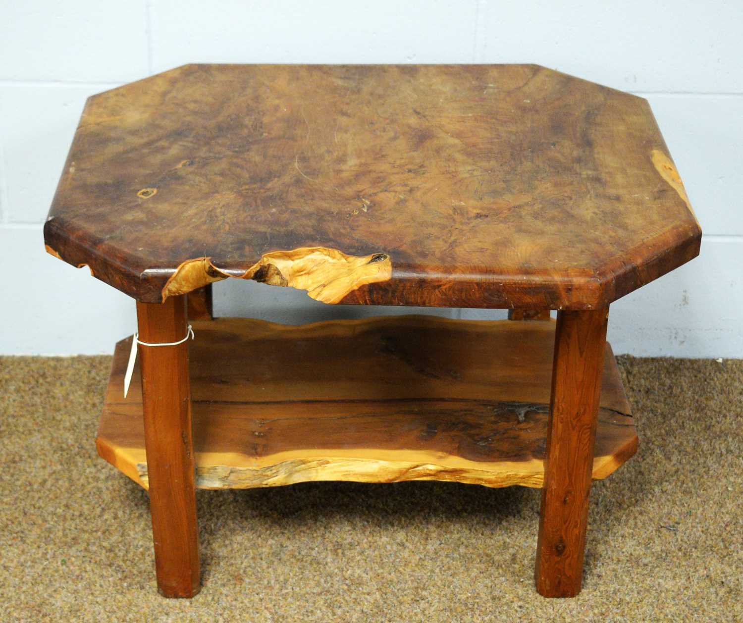 A 20th Century yew wood coffee table.