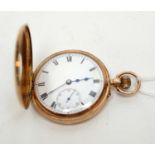 A 19th Century yellow-metal cased half hunter pocket watch.