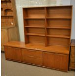 Meredew: a mid 20th C teak sitting room unit.