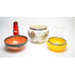 Carltonware orange lustre bowl, and other items