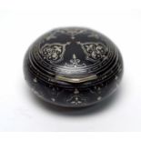 A late 19th/early 20th-Century Hungarian 800 standard silver and black enamel pill box