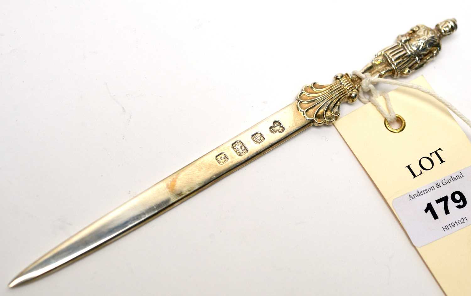 A silver letter knife, by Sterling Silverware Ltd