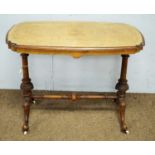 A Victorian inlaid burr walnut side table.